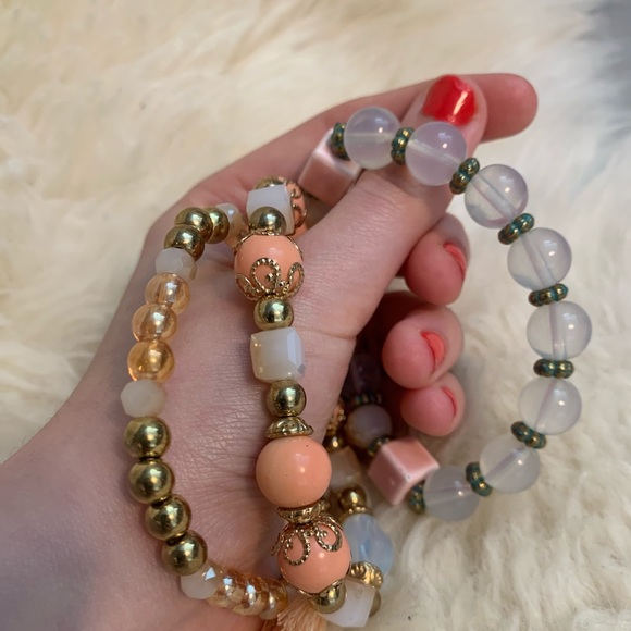 NWOT Beaded Tassel Bracelet Set of 3 - Picture 2 of 11